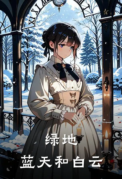 绿地，蓝天和白云